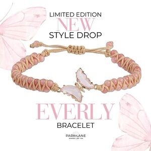 Park Lane EVERLY Bracelet Pink Quartz Blush Butterfly CZ adjustable NWT Retired